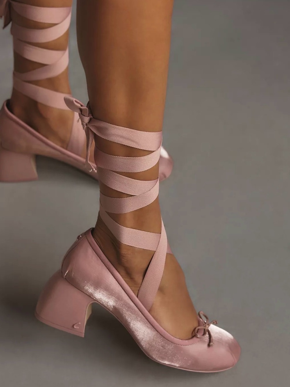 Sam Edelman Pink Satin Wrap Ballet Block Heels